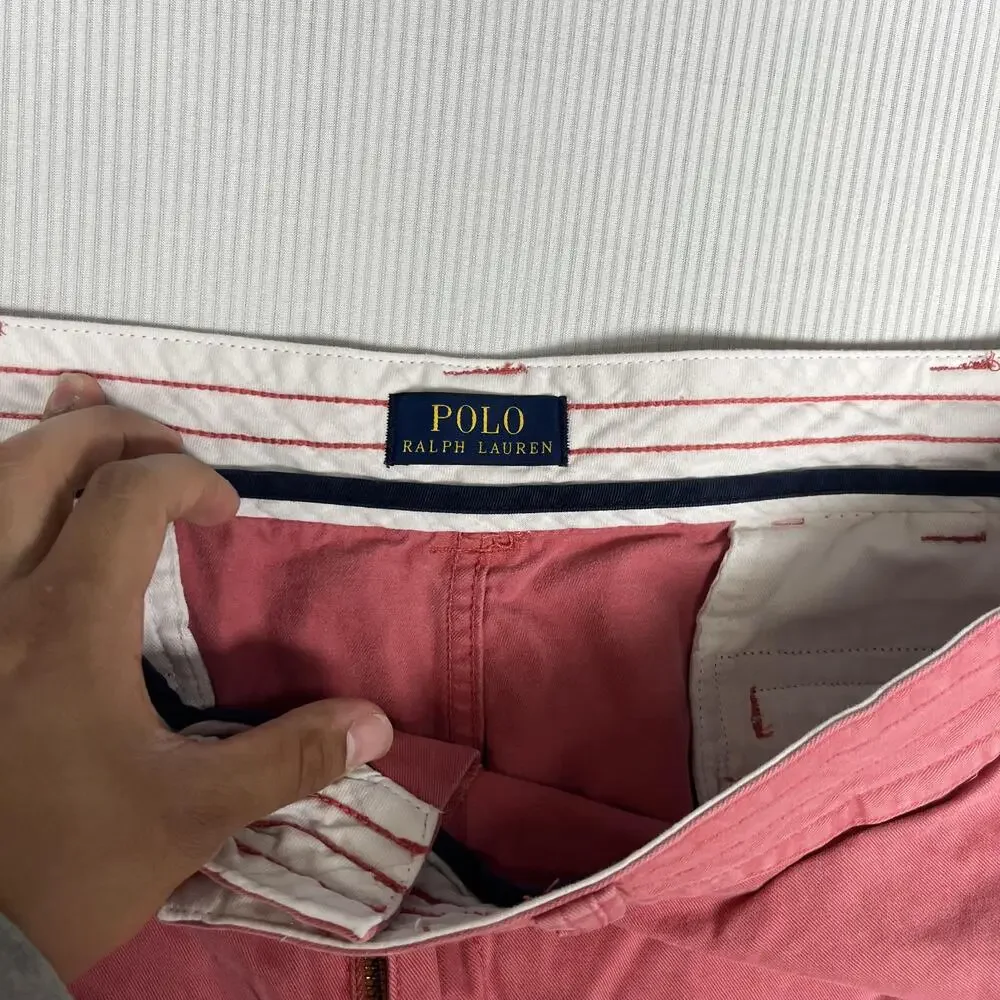 Polo Ralph Lauren Shorts Mens 44 Pink Cargo Chino Classic Fit 12 Inseam Canvas